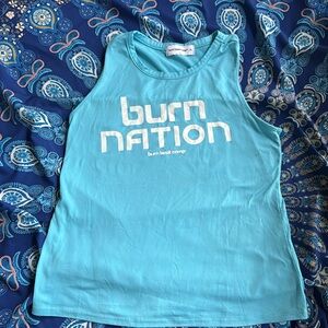 Burn boot camp blue Tshirt tank top